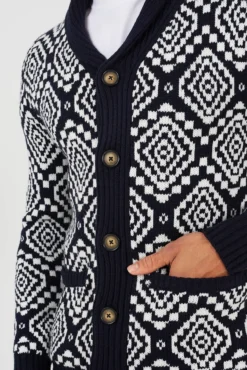 Cárdigan jacquard cuello en V