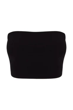 Crop top bikini bandeau negro
