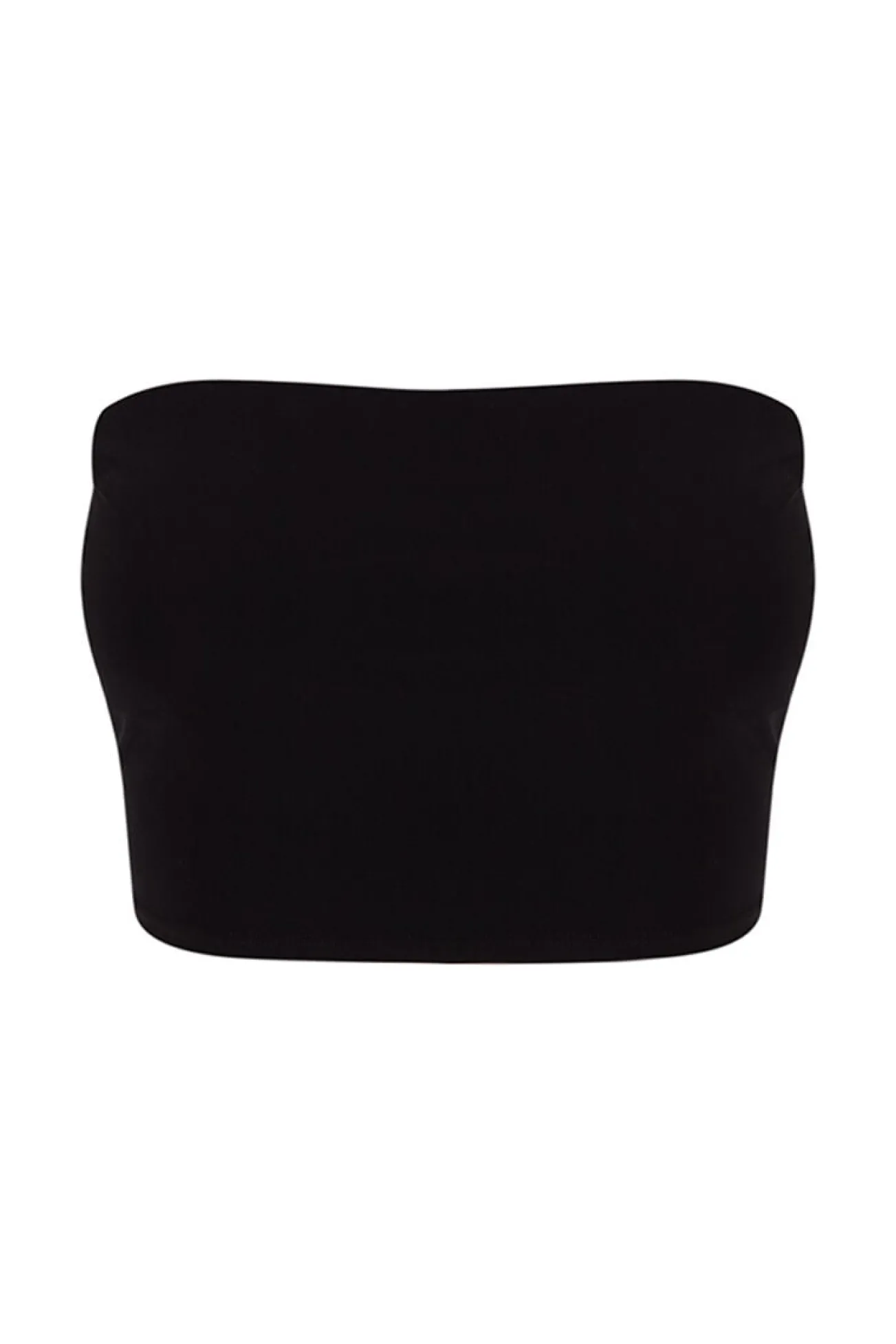 Crop top bikini bandeau negro