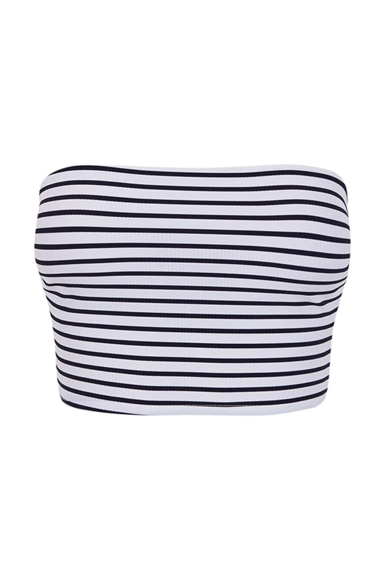 Crop top bikini bandeau rayas navy