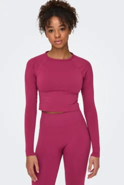 Crop top deportivo manga larga