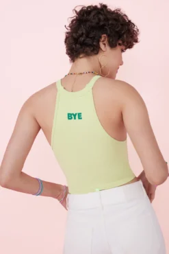 Crop top halter seamless verde