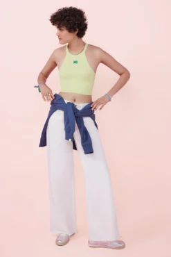 Crop top halter seamless verde