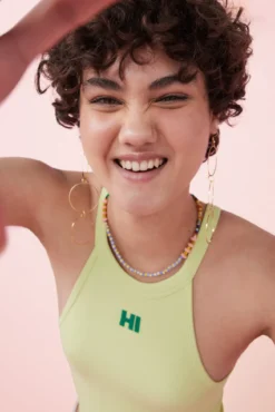 Crop top halter seamless verde