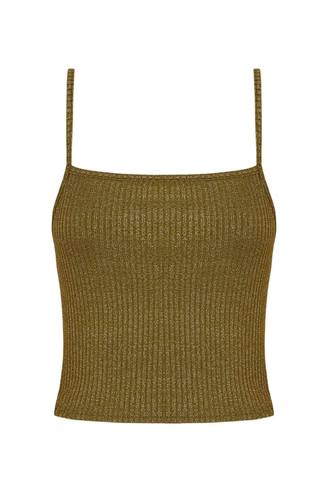 Crop top tirantes lurex kaki