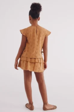 Falda bordado suizo niña