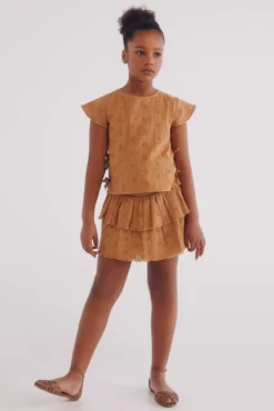 Falda bordado suizo niña