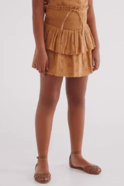Falda bordado suizo niña