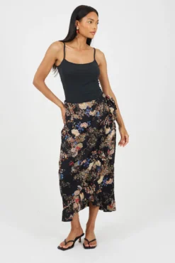 Falda con estampado floral