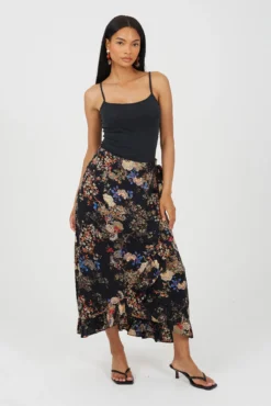 Falda con estampado floral