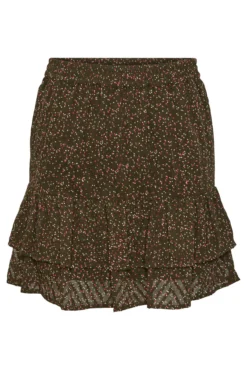 Falda corta con volantes