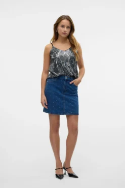 Falda corta denim