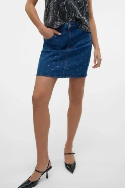 Falda corta denim