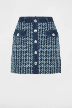 Falda corta de tweed