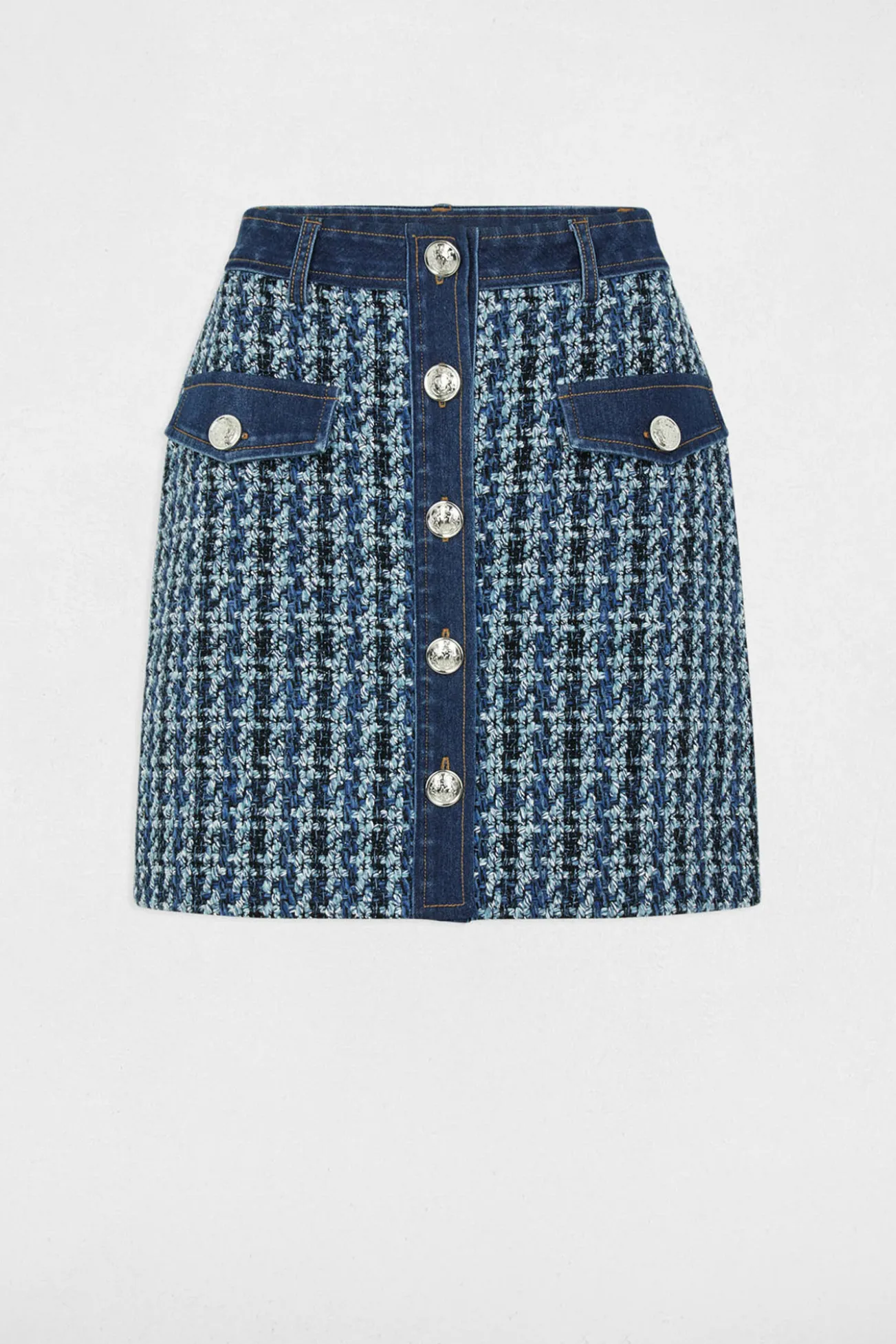 Falda corta de tweed