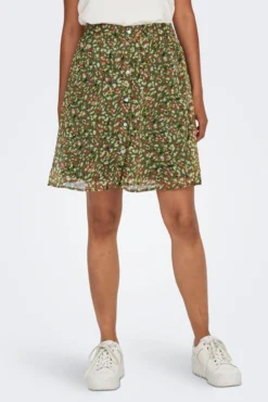 Falda corta estampada de gasa
