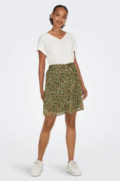 Falda corta estampada de gasa
