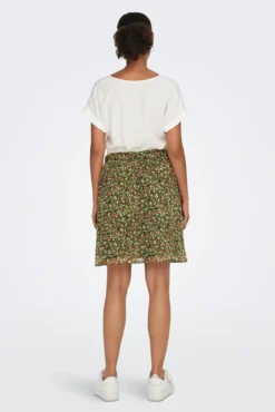 Falda corta estampada de gasa