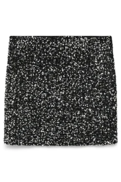 Falda corta lentejuelas talla grande
