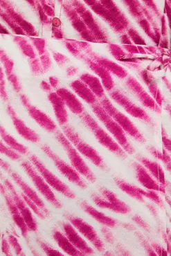 Falda corta tipo pareo estampado tie dye