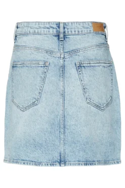 Falda denim corta de tiro alto