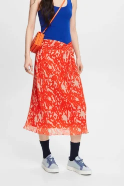 Falda estampada midi evasé