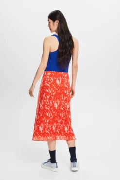 Falda estampada midi evasé