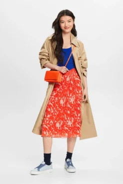 Falda estampada midi evasé