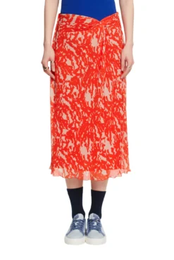 Falda estampada midi evasé