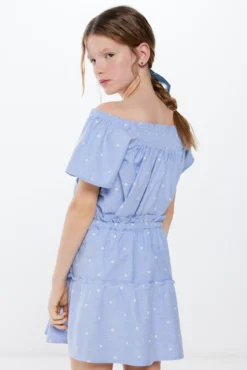 Falda flores blancas niña