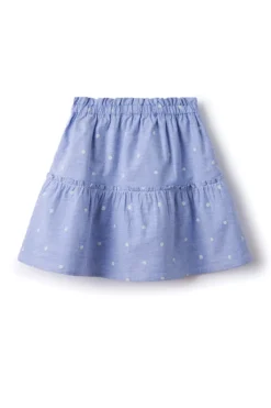 Falda flores blancas niña