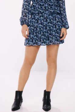 Falda gasa lurex estampada