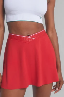 Falda microfibra roja malla interior