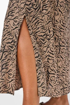 Falda midi animal print