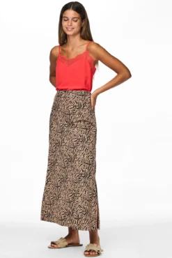 Falda midi animal print