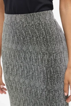 Falda midi con glitter