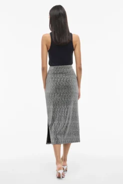 Falda midi con glitter