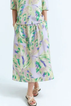 Falda midi con viscosa