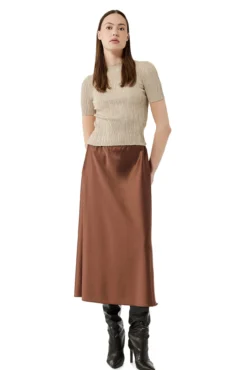 Falda midi de corte regular con cintura estándar