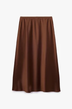 Falda midi de corte regular con cintura estándar