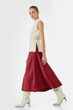 Falda midi de corte regular con cintura estándar