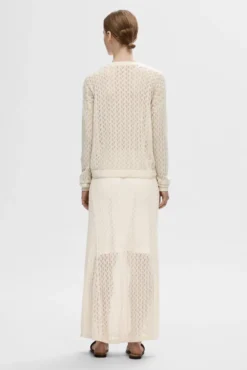 Falda Midi de punto ligero confeccionada con lino, algodón orgánico y Tencel.