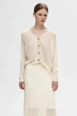 Falda Midi de punto ligero confeccionada con lino, algodón orgánico y Tencel.