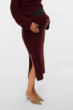 Falda midi de punto maternity