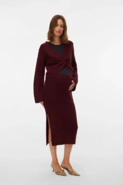Falda midi de punto maternity