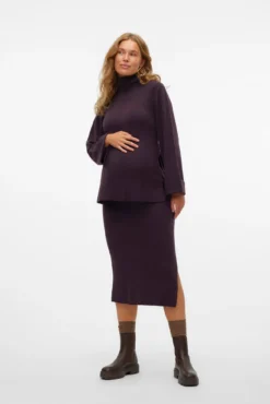 Falda midi de punto maternity