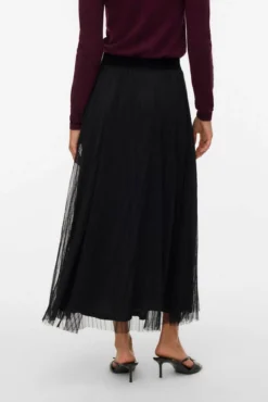 Falda midi de tul