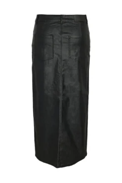 Falda midi efecto coated.