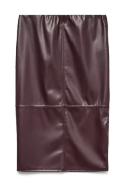 Falda midi efecto piel talla grande
