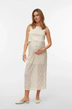 Falda midi encaje maternity